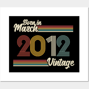 Vintage Born in March 2012 Posters and Art